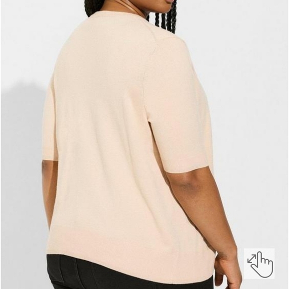 Torrid Everyday Soft Cardigan Short Sleeve Crewneck Sweater - Picture 2 of 3